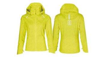 Chaqueta impermeable para mujer con reflectantes basil skane hivis bluesign