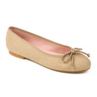 bailarina beige de lino con cordon grueso - mod lino