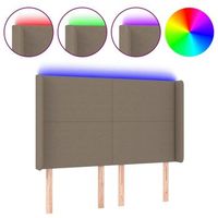 cabecero cama con led  panel de cabecera de tela gris taupe 147x16x118128 cm