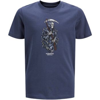 Jack & Jones Camiseta 12263213 JORSEVEN SKULL TEE SS CREW NECK SN JNR NIGHTSHADOW BLU para niño