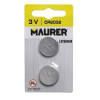 maurer pack 2 pilas de boton litio cr2032 3v