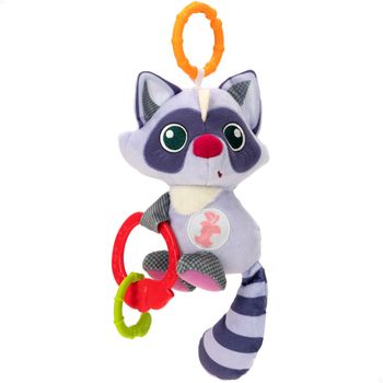 Peluche Sonajero Mapache Interactivo, 20x8,5x23 Cm, Gris