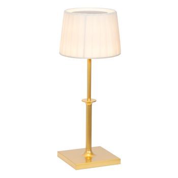 Lámpara De Mesa Recargable Con Atenuador Táctil Led Poldina Classic Zafferano - Elegante Diseño Inalámbrico Dorado