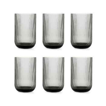 Juego de 6 vasos altos vidrio gris 46 cl