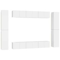set de muebles de salon tv 10 pzas madera de ingenieria blanco vidaxl