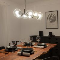 ledkia lampara colgante metal y cristal wassily 8 focos de alta calidad