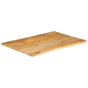 Tablero De Mesa | Tablero Escritorio Borde Natural Madera Maciza Mango 100x80x3,8 Cm