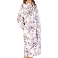Floral Cosy Zip Opening Coral Fleece Housecoat