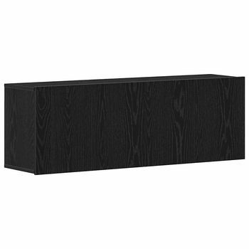 Muebles De Tv 2 Uds | Mueble De Salón | Gabinete De Tv Roble Negro 120x30x41 Cm Madera De Ingeniería