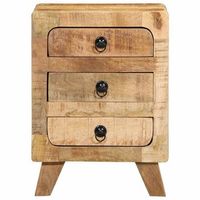 mesita de noche  mesilla de noche de madera maciza de mango rugosa 37x32x50 cm
