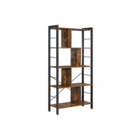 estanteria industrial de 4 niveles marron rustico  negro