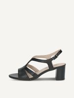 caprice heeled sandal black made of leather with block heel size 385