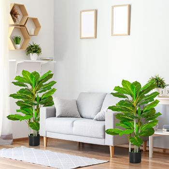 Plantas Artificiales De Peva Pe Homcom Ø15x95 Cm Verde