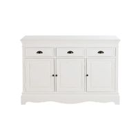 aparador de pino y mdf blanco mate de 131 cm