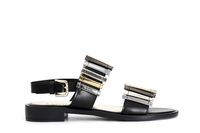 sandalias de fraile con multiples tiras en la pala multi black