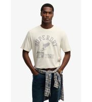 superdry para hombre m1012364a camiseta athletic essential beige l casual algodon manga corta