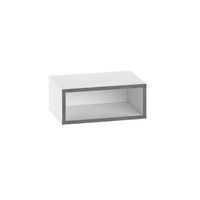 mesilla de noche de madera brik con iluminacion led - 45 x 30 x 18 cm - blanco