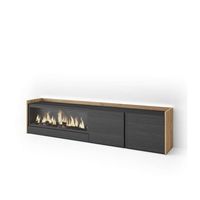 mueble tv riogordo-01 con chimenea y luces led regulables