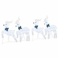 renos led 4 uds plateado 45 x 19 x 65 cm tela vidaxl
