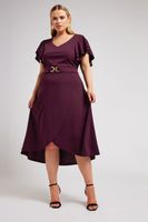 yours london vestido burdeos estilo tulipan mujer curvy y tallas grandes yours london