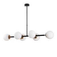 lampara de techo fazli-10485 crema antigua negro metal vidrio 110x40x35-66 cm