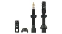 par de valvulas tubeless effetto mariposa caffelatex 40 mm presta con tapones de extraccion de carcasa negra