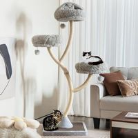 torre para gatos marco metal postes tablero rascadores sisal 59x59x178 cm gris