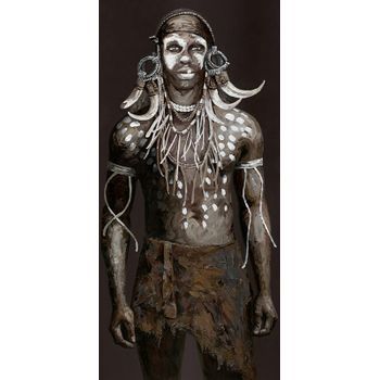 Cuadro Torso De Africano  150x50x3 Cm