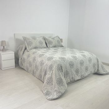Edredón Conforter Jacquard Elena + Funda Cojín 135 Cm Rufino Diaz, Gris
