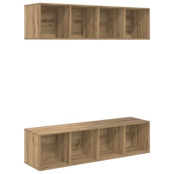 Conjunto De Mueble De Tv 2 Piezas Roble Artisan 37 X 37 X 142.5 Cm