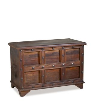 Baúl madera reciclada y metal marrón anch. 89 cm
