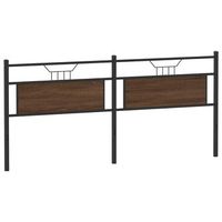 cabecerocabecero de camapanel de cabecera de madera de ingenieria y acero marron roble 193 cm