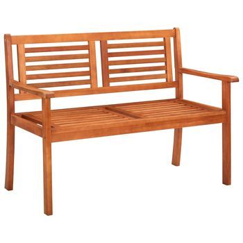 Banco De Jardín De 2 Plazas Madera Maciza Eucalipto 120 Cm Vidaxl