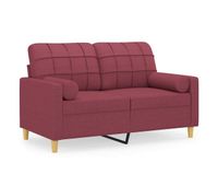 vidaxl sofa de 2 plazas con cojines tela rojo tinto 120 cm