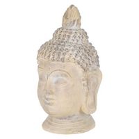 cabeza de buda figura de piedra artificial 78cm beigegris ecd germany