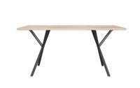 mesa de comedor tapa 25 mm de grosor color roble estructura metalica