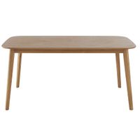 mesa de comedor de chapa de acacia con patas macizas de 160 cm