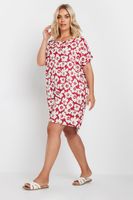 yours vestido fresco corto rojo de flores mujer curvy y tallas grandes yours