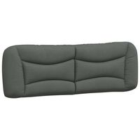 cabecero de cama acolchado hvar tela gris oscuro 160 cm vidaxl