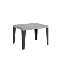 mesa extensible 80x120204 cm flame cemento estructura antracita
