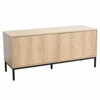 mueble de tv rectangular con 2 puertas l120 cm madera clara ketry - oviala