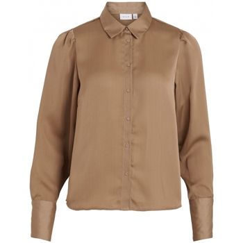 Vila Blusa Shirt Renny L/S - Walnut para mujer