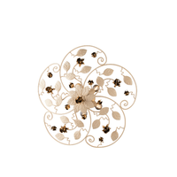 preciosa lampara de techo en hierro lacado marfil decape 5 luces h22 o65 bl196-pl5-av