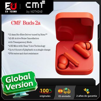 Audífonos CMF Buds 2a Versión Global, Controlador de 12.4 mm, Cancelación Activa de Ruido de 42 dB, Micrófonos 4HD, IP54, Bluetooth 5.4