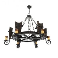 lampara de techo rustica teja 6luces 6xe27 60w medidas 86x62cm