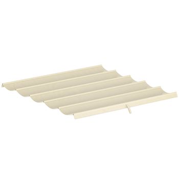 Outsunny Cubierta para Techo Retráctil de 2,5x2,55m para Pérgola 3x3 Tela de Repuesto con 10 Orificios de Drenaje Crema   Aosom España