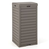 costway cubo de basura para exteriores con tapa y bandeja liquida extraible contenedor impermeable 40 x 40 x 86 cm