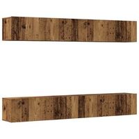 conjunto de 4 piezas de muebles para tv de pared madera antigua 100x30x30 cm vidaxl
