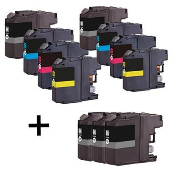 Compatible Multipack Brother MFC-J650DW Printer Ink Cartridges (11 Pack) -LC123BK, LC123BKBP, LC123BKBPRF
