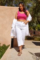 vaqueros anchos capri en blanco mujer curvy y tallas grandes yours
